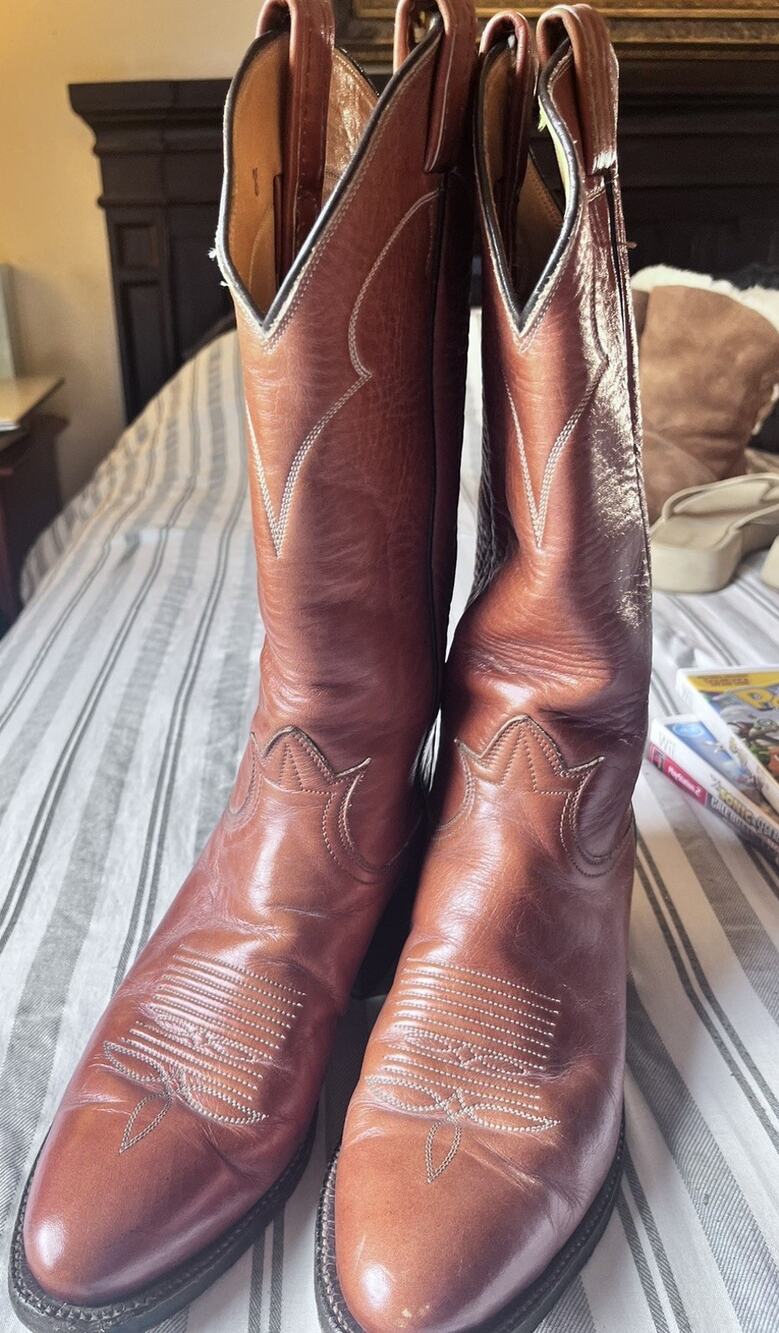 Vintage TONY LAMA 5084 Cognac Brown Cowboy Boots Women’s Size 7.5